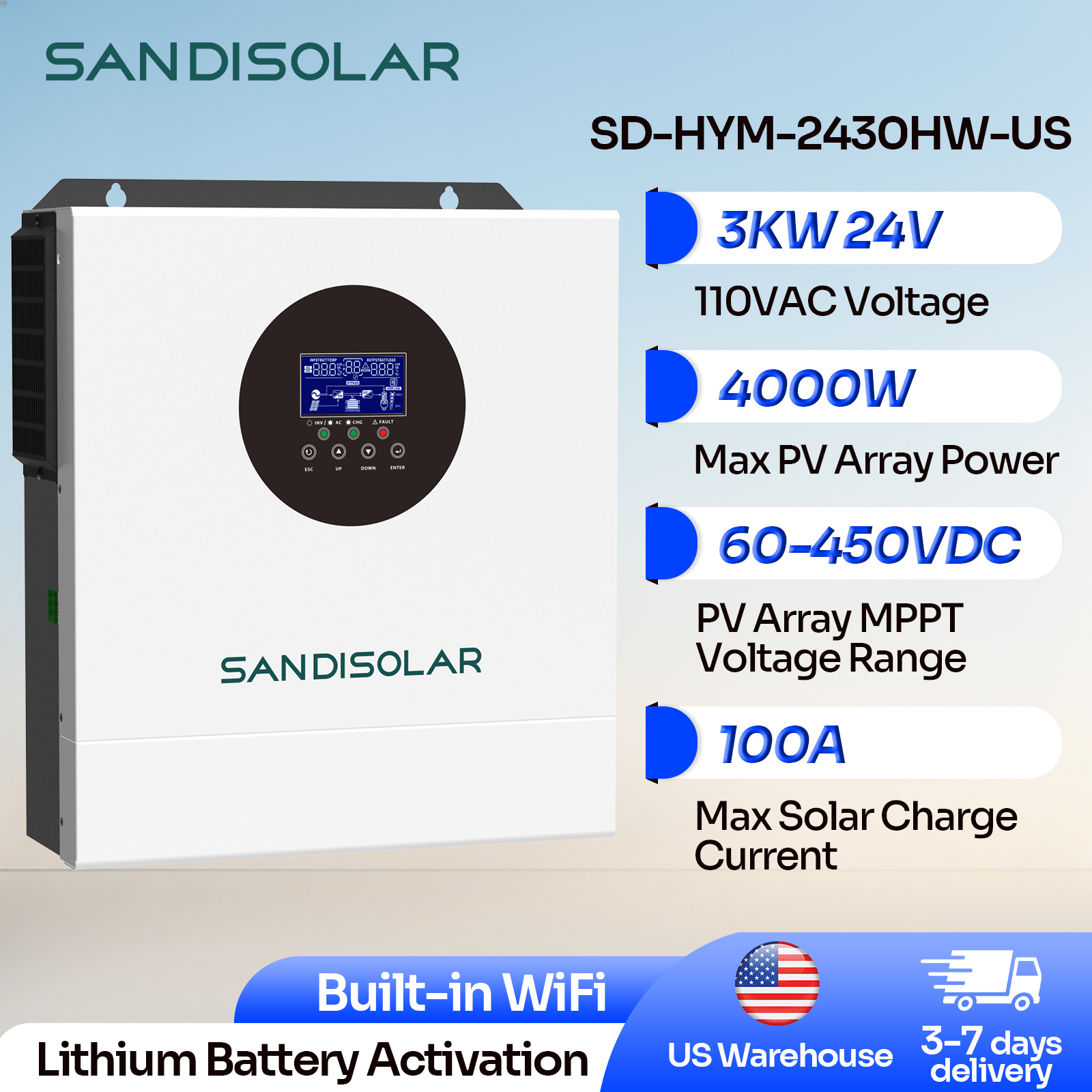 SANDISOLAR 3KW Hybrid Solar In - đánh giá và giá Drone Solar Charger