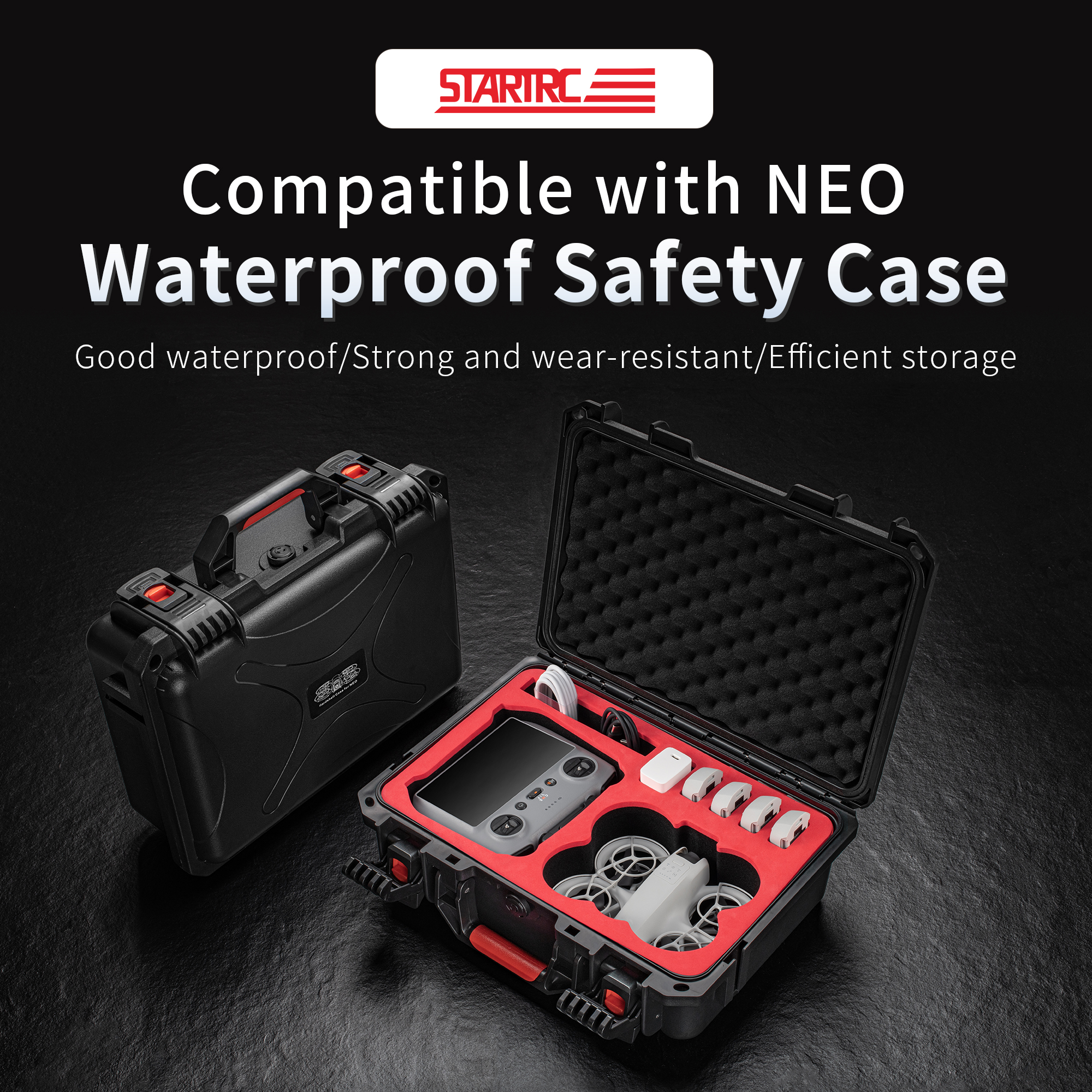 Portable Hard Waterproof Case  - đánh giá và giá Drone Charging Hub