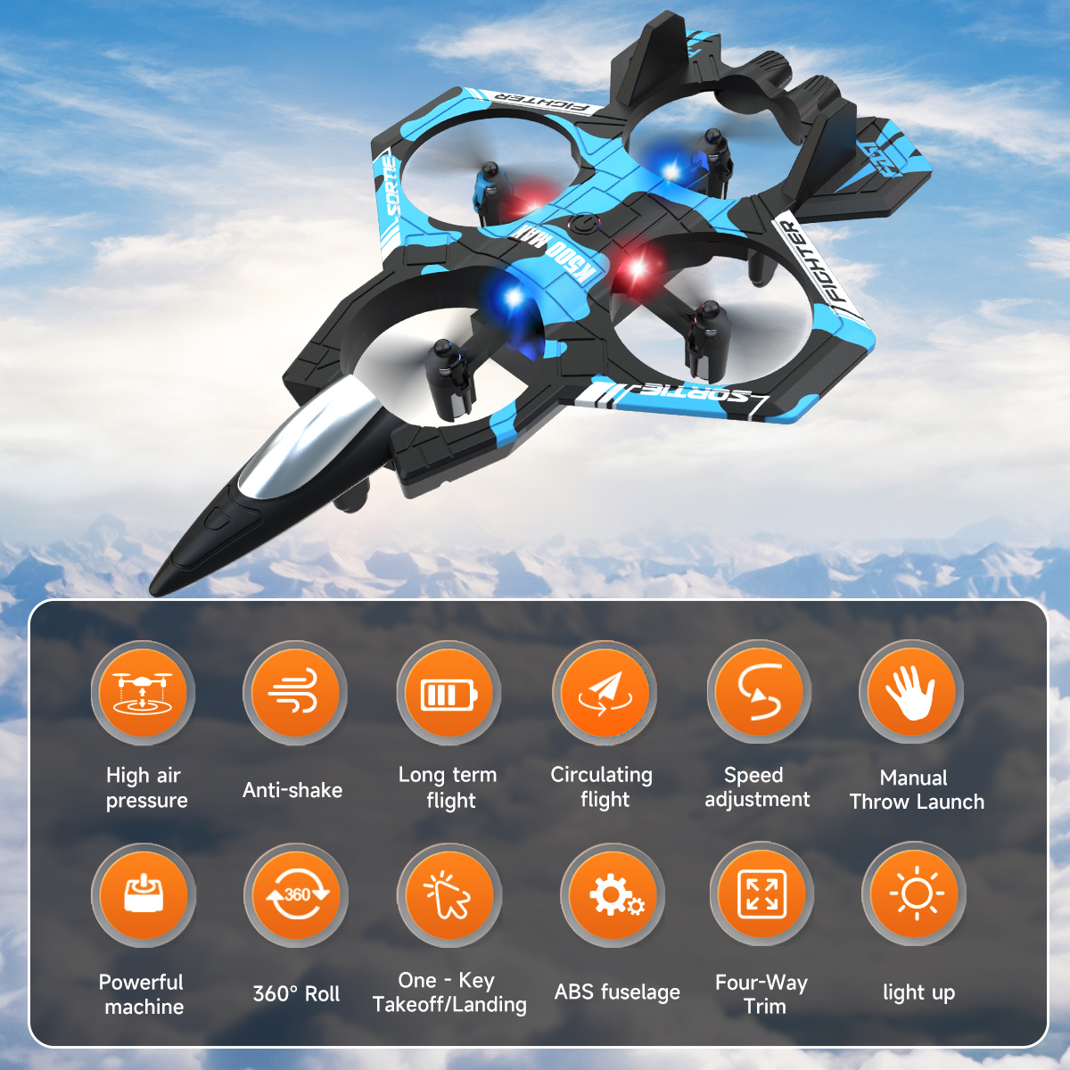 AXNEN K500 MAX RC Plane Fighte - đánh giá và giá Drone Beacon Light