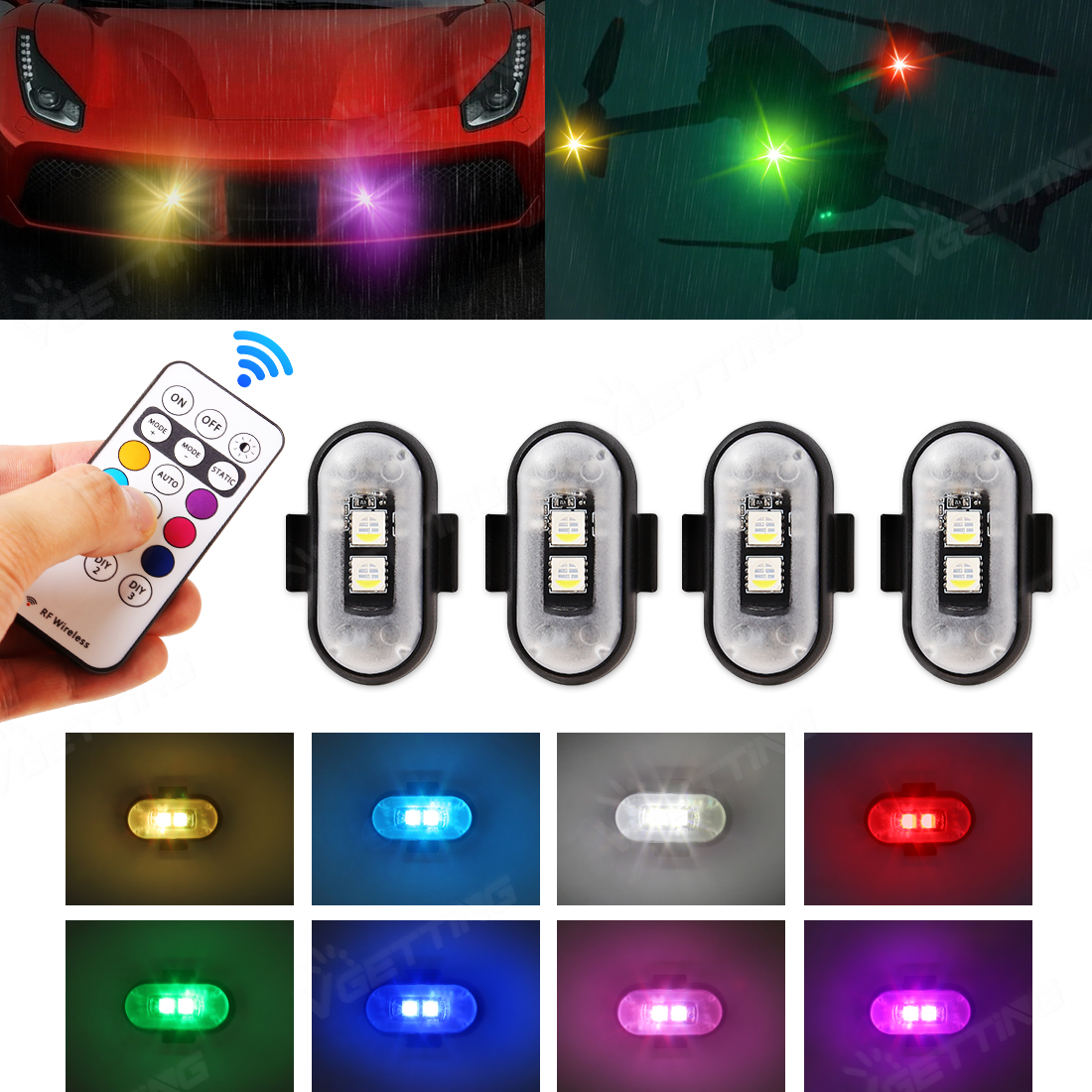 4Pcs Mini Drone Strobe Light 8 - đánh giá và giá Drone Strobe Light