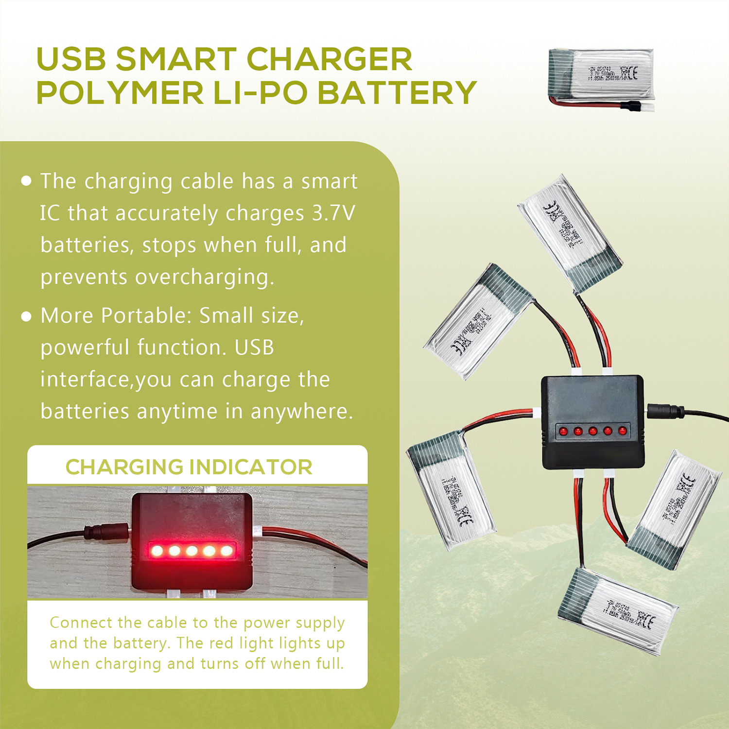 5Pcs 3.7V 500mAh LiPo Batterie - đánh giá và giá Drone Battery Adapter